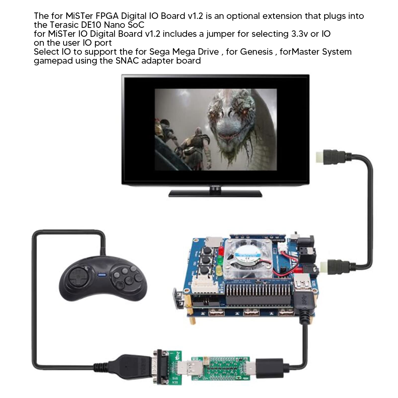 Placa IO Digital, Solda Manual Profissional V1.2 Para Mister FPGA